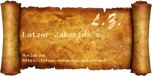 Latzer Zakariás névjegykártya